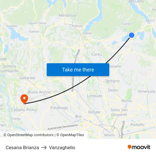 Cesana Brianza to Vanzaghello map