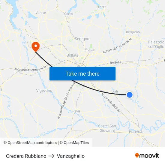 Credera Rubbiano to Vanzaghello map