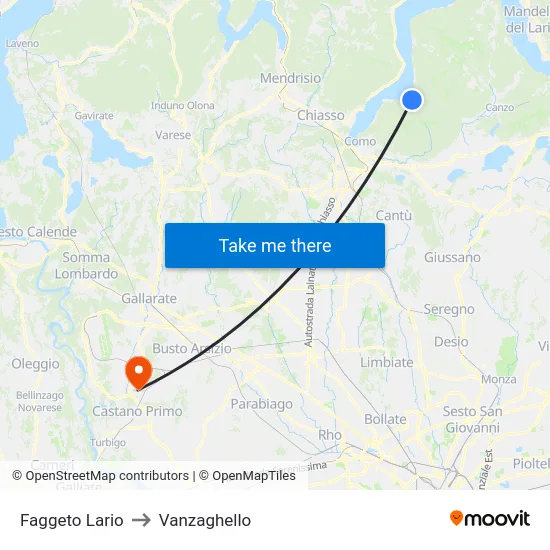 Faggeto Lario to Vanzaghello map