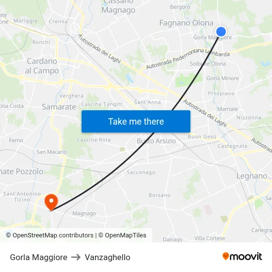 Gorla Maggiore to Vanzaghello map