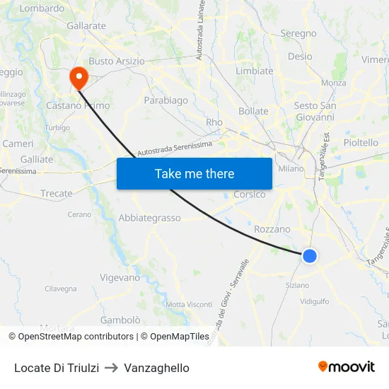 Locate di Triulzi to Vanzaghello map