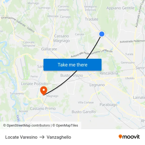 Locate Varesino to Vanzaghello map