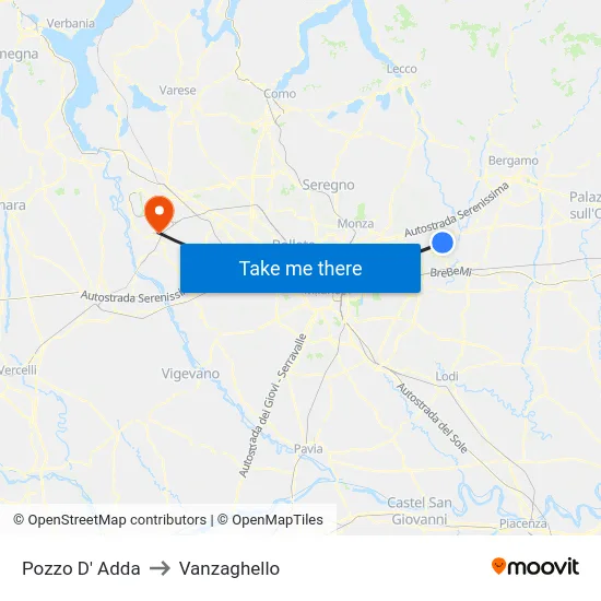 Pozzo D' Adda to Vanzaghello map