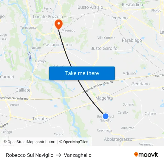 Robecco Sul Naviglio to Vanzaghello map