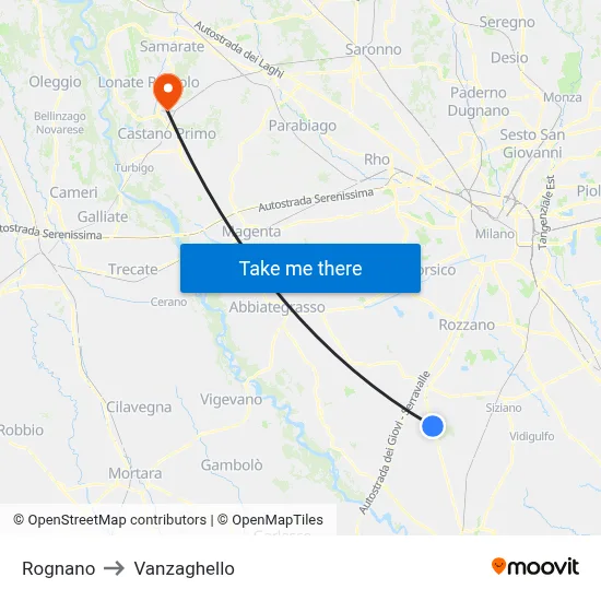 Rognano to Vanzaghello map