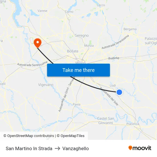 San Martino In Strada to Vanzaghello map