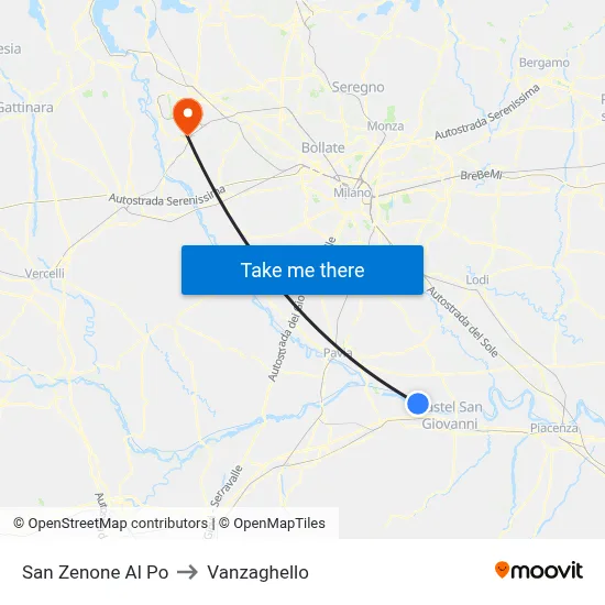 San Zenone al Po to Vanzaghello map