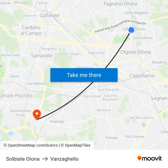 Solbiate Olona to Vanzaghello map
