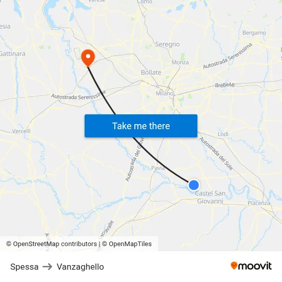 Spessa to Vanzaghello map