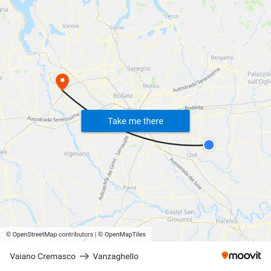 Vaiano Cremasco to Vanzaghello map
