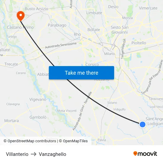 Villanterio to Vanzaghello map