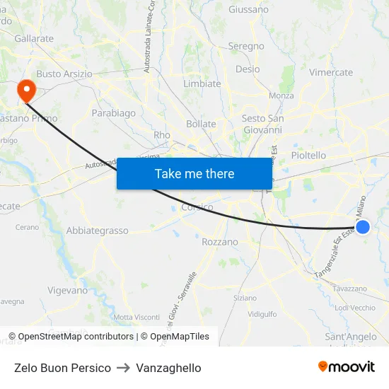 Zelo Buon Persico to Vanzaghello map