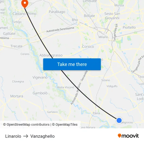 Linarolo to Vanzaghello map