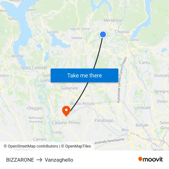 BIZZARONE to Vanzaghello map