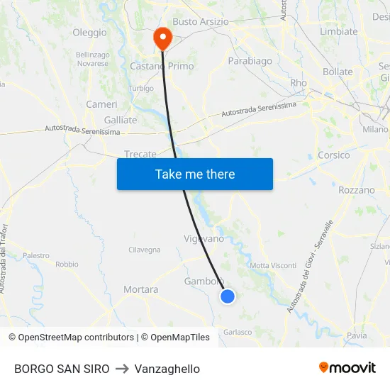 Borgo San Siro to Vanzaghello map