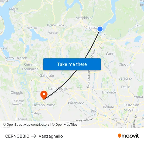 CERNOBBIO to Vanzaghello map