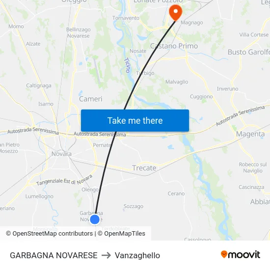 Garbagna Novarese to Vanzaghello map