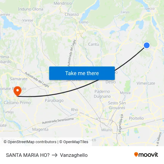 Santa Maria Ho? to Vanzaghello map