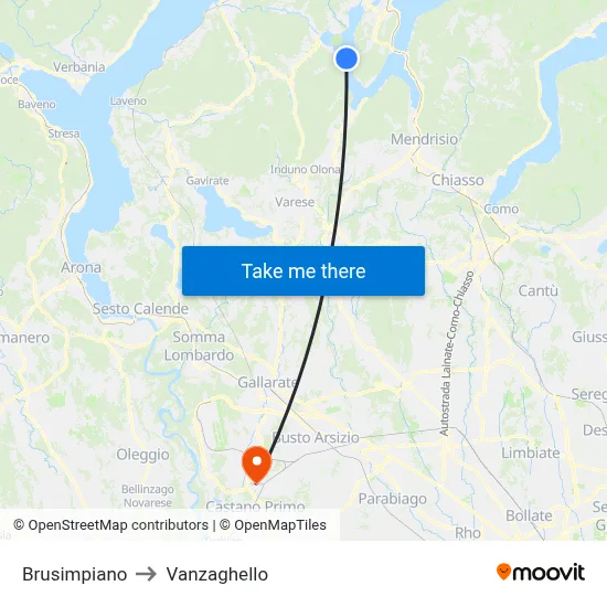 Brusimpiano to Vanzaghello map