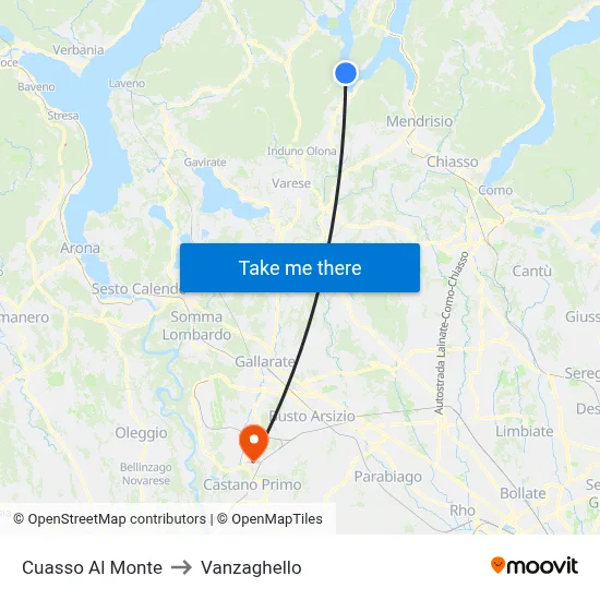 Cuasso Al Monte to Vanzaghello map
