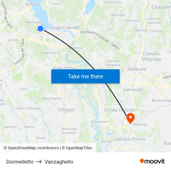 Dormelletto to Vanzaghello map
