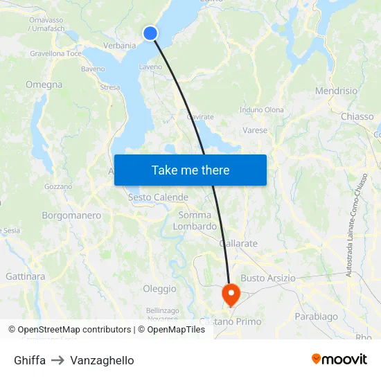 Ghiffa to Vanzaghello map