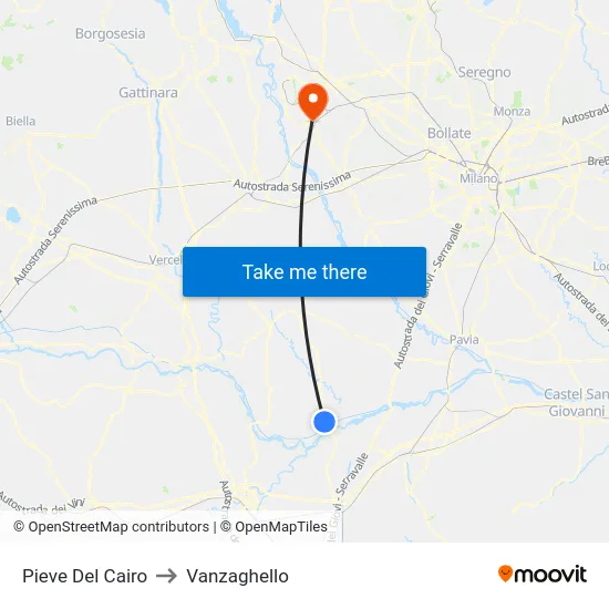 Pieve del Cairo to Vanzaghello map