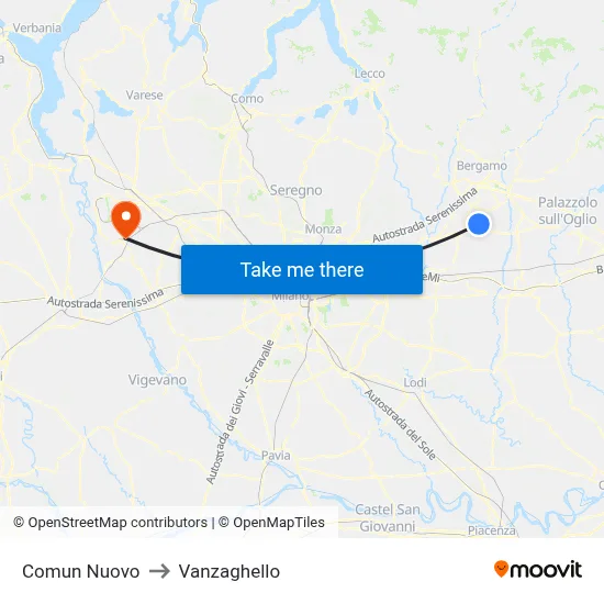 Comun Nuovo to Vanzaghello map
