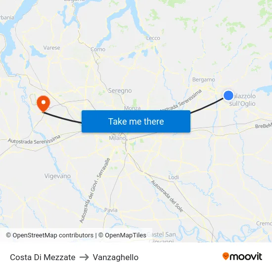 Costa di Mezzate to Vanzaghello map