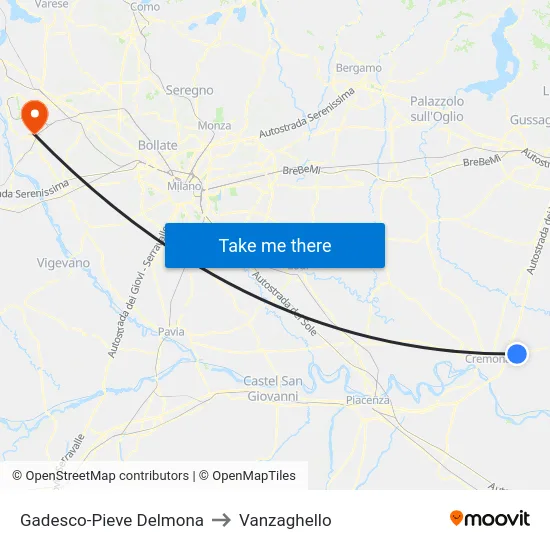 Gadesco-Pieve Delmona to Vanzaghello map