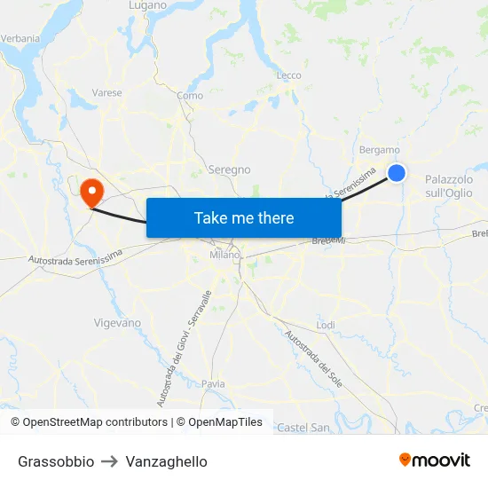 Grassobbio to Vanzaghello map