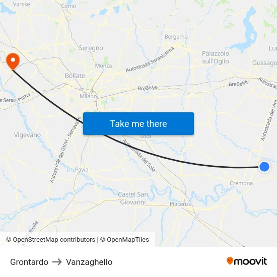 Grontardo to Vanzaghello map