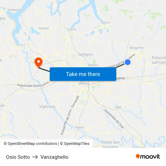 Osio Sotto to Vanzaghello map