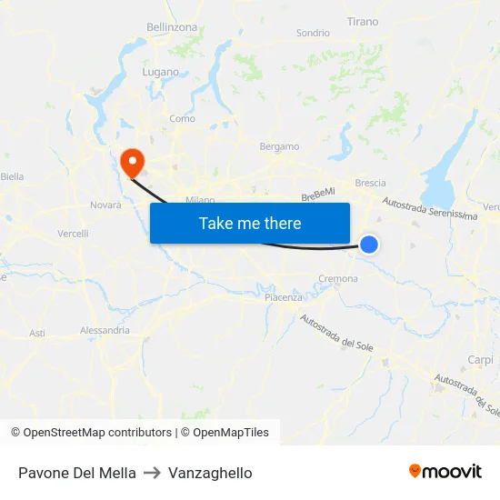 Pavone Del Mella to Vanzaghello map