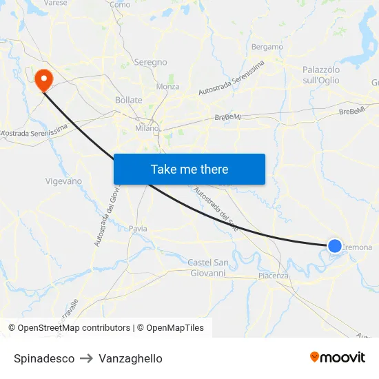 Spinadesco to Vanzaghello map