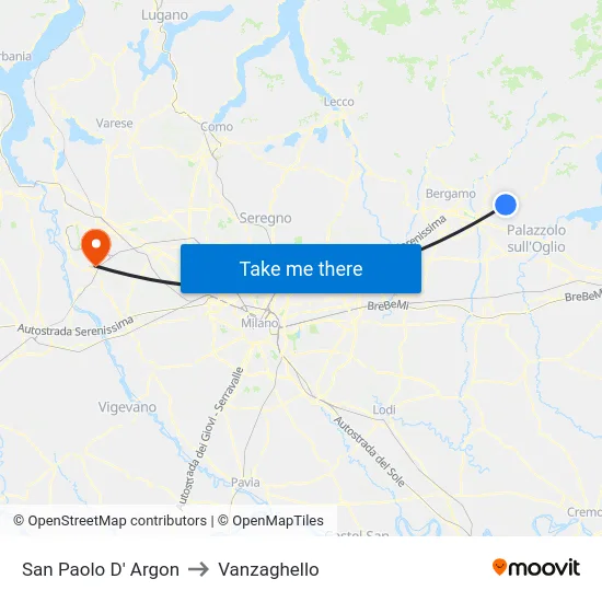 San Paolo D' Argon to Vanzaghello map