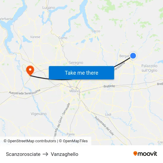 Scanzorosciate to Vanzaghello map