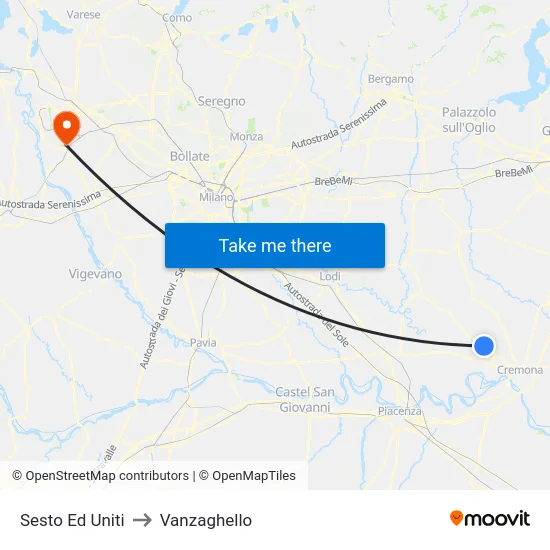 Sesto Ed Uniti to Vanzaghello map