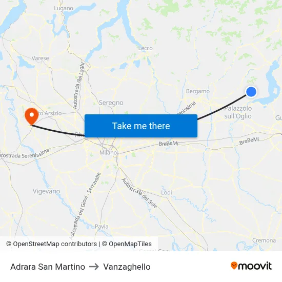 Adrara San Martino to Vanzaghello map