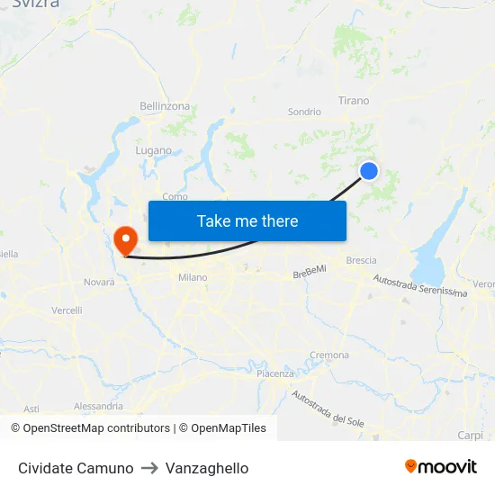 Cividate Camuno to Vanzaghello map
