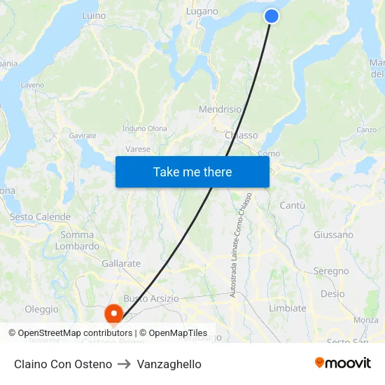 Claino Con Osteno to Vanzaghello map
