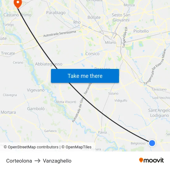 Corteolona to Vanzaghello map