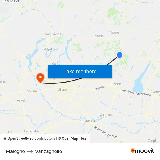 Malegno to Vanzaghello map