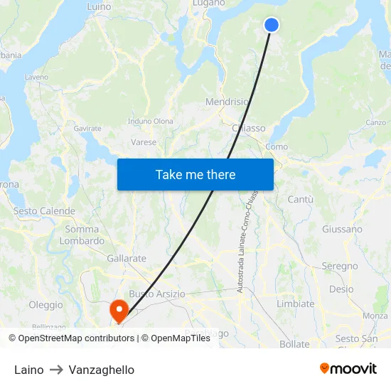 Laino to Vanzaghello map