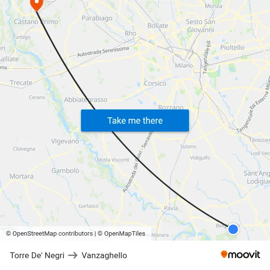 Torre De' Negri to Vanzaghello map