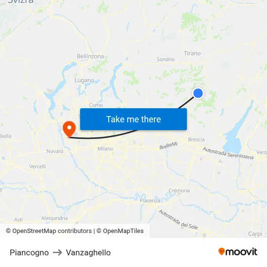 Piancogno to Vanzaghello map