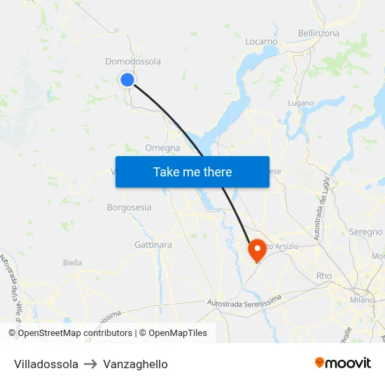 Villadossola to Vanzaghello map