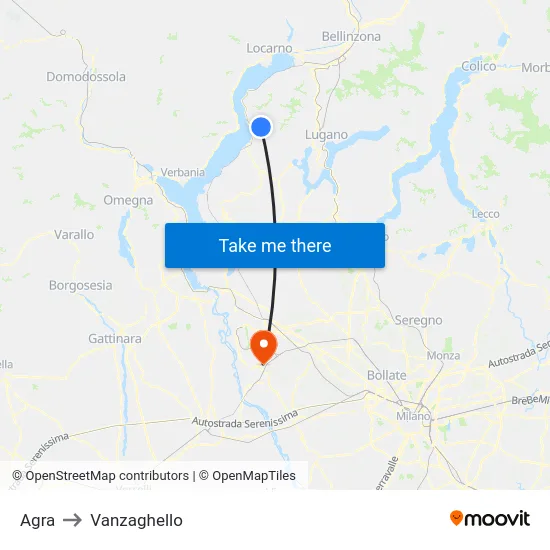 Agra to Vanzaghello map