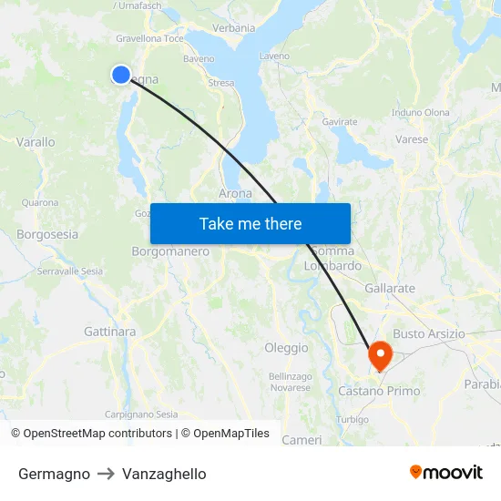 Germagno to Vanzaghello map