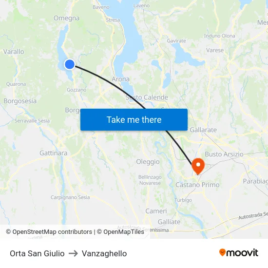 Orta San Giulio to Vanzaghello map